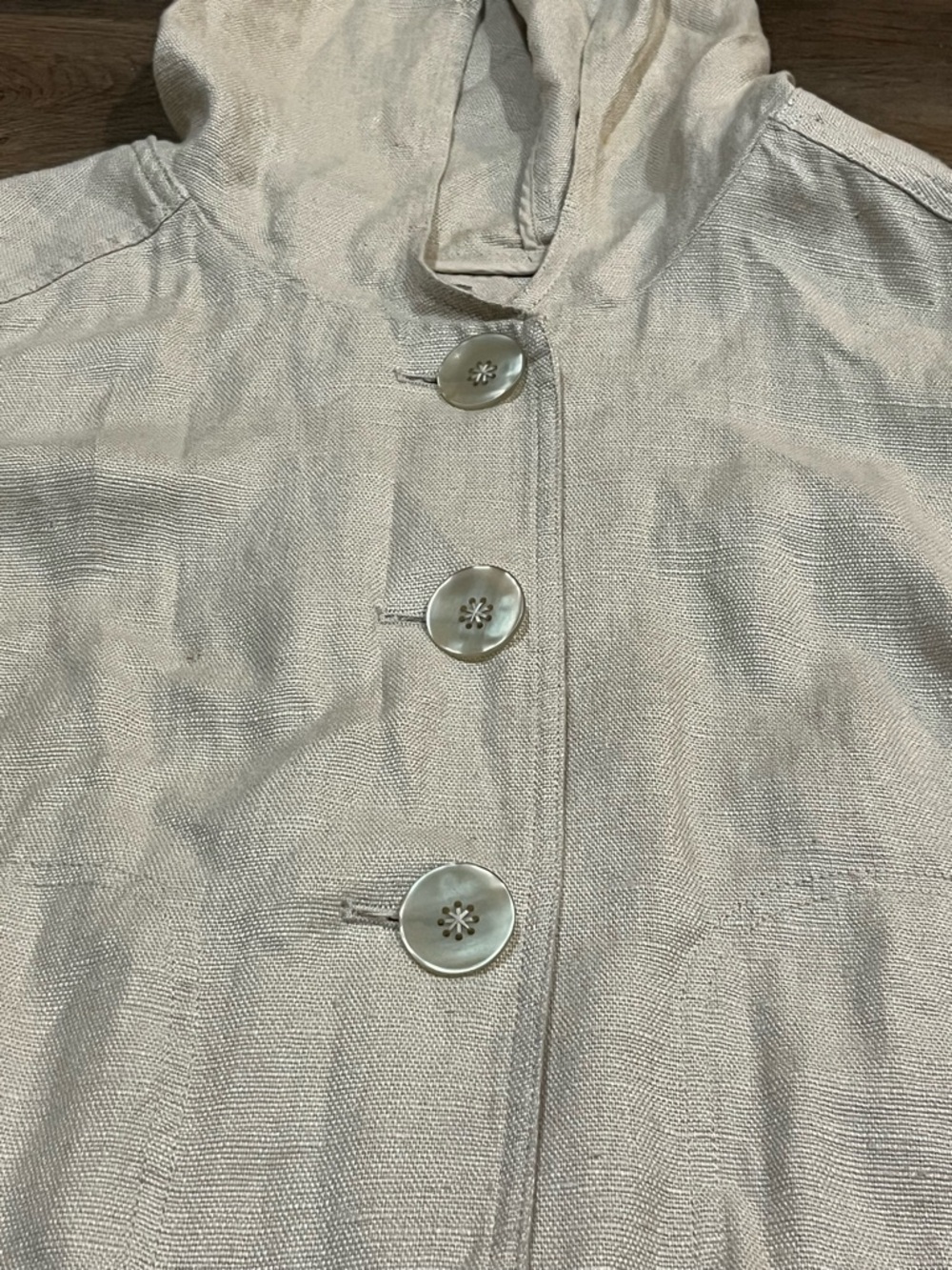 J. Jill 100% Hemp Hooded Jacket | Petite M | Lagenlook A-Line Coat - Picture 11 of 11